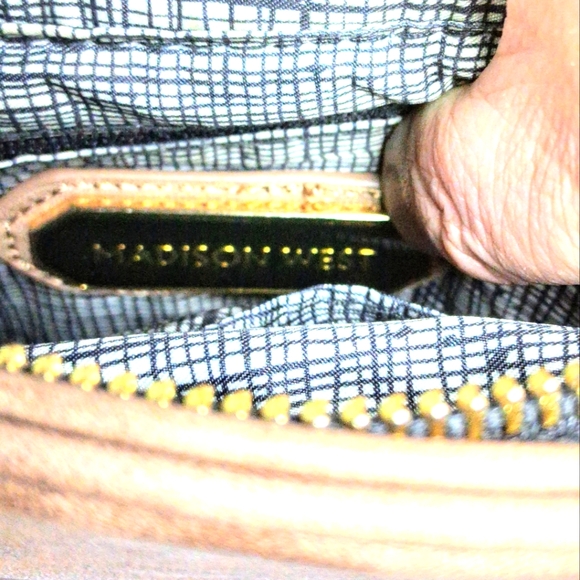 Madison West Brown with Gold Accents Cross Body Bag/Purse - Picture 3 of 10